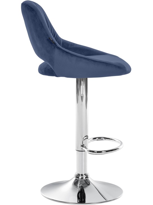 Conjunto de 2 bancos altos Milet veludo C, azul