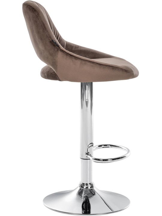 Conjunto de 2 bancos altos Milet veludo C, castanho