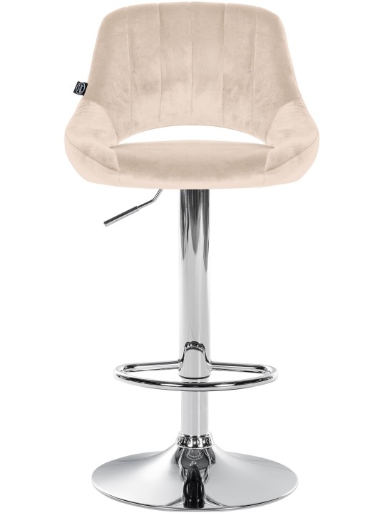 Conjunto de 2 bancos altos Milet veludo C, creme Conjunto de 2 bancos altos Milet veludo C, creme