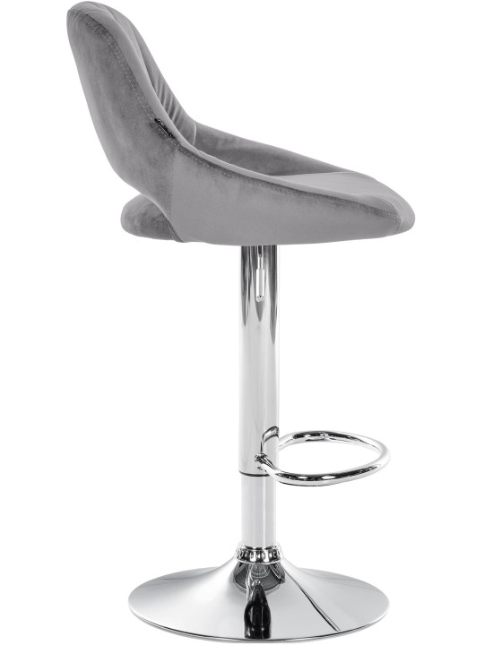 Conjunto de 2 bancos altos Milet veludo C, cinza escuro