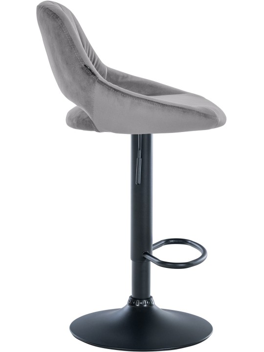 Conjunto de 2 bancos altos Milet veludo B, cinza escuro