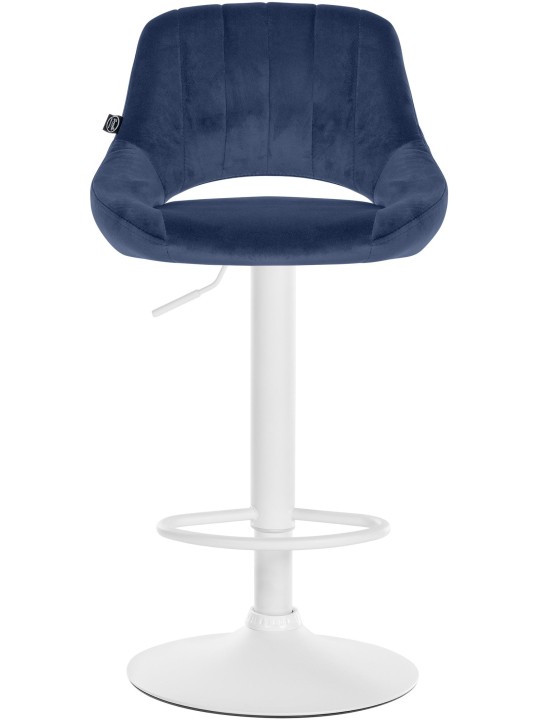 Conjunto de 2 bancos altos Milet veludo W, azul