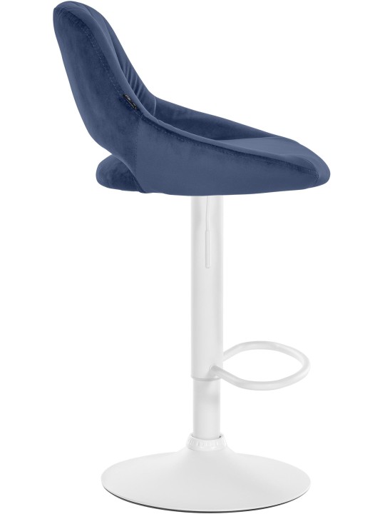 Conjunto de 2 bancos altos Milet veludo W, azul