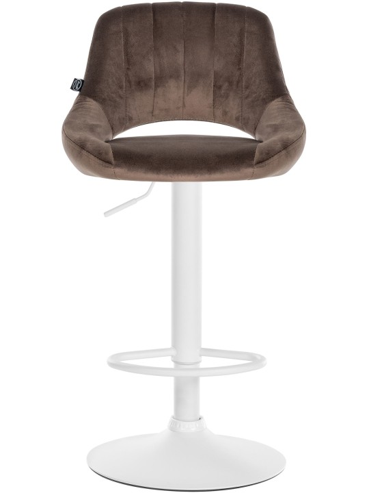 Conjunto de 2 bancos altos Milet veludo W, castanho