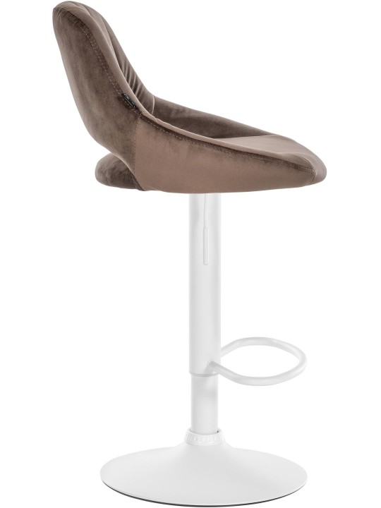 Conjunto de 2 bancos altos Milet veludo W, castanho