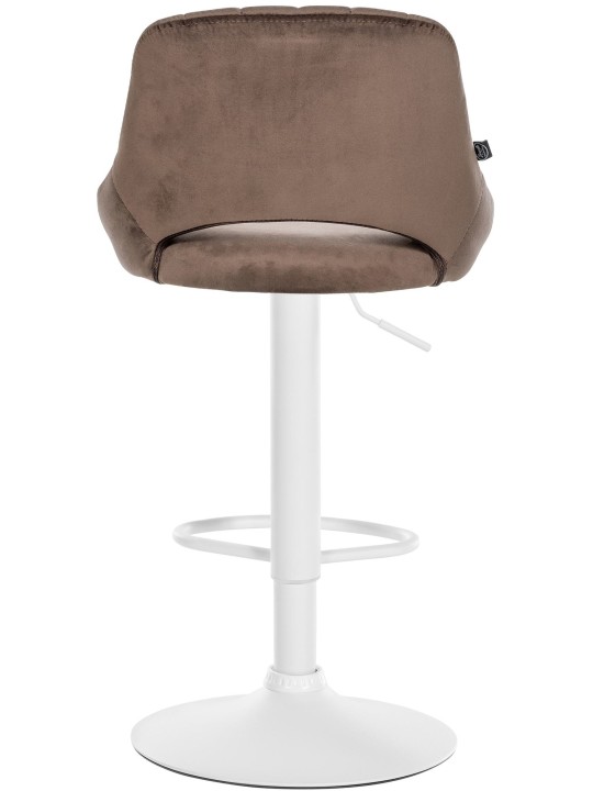 Conjunto de 2 bancos altos Milet veludo W, castanho