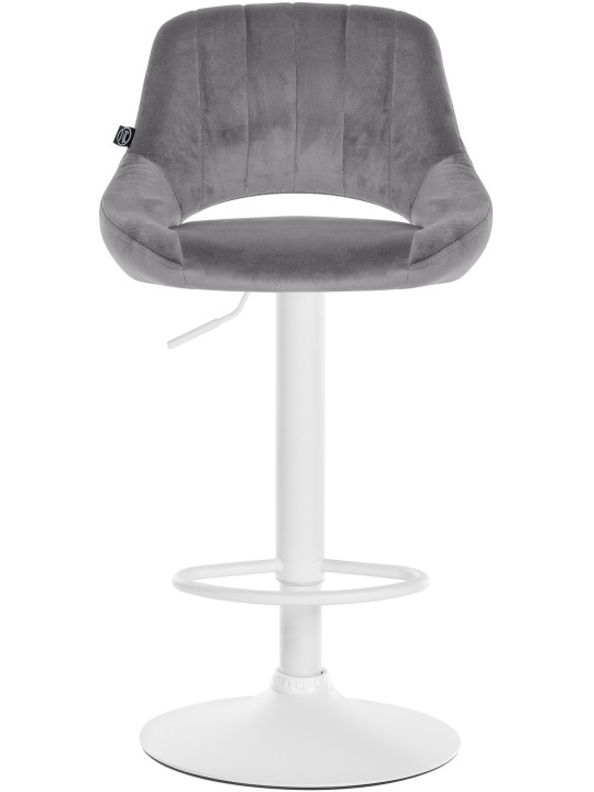 Conjunto de 2 bancos altos Milet veludo W, cinza escuro