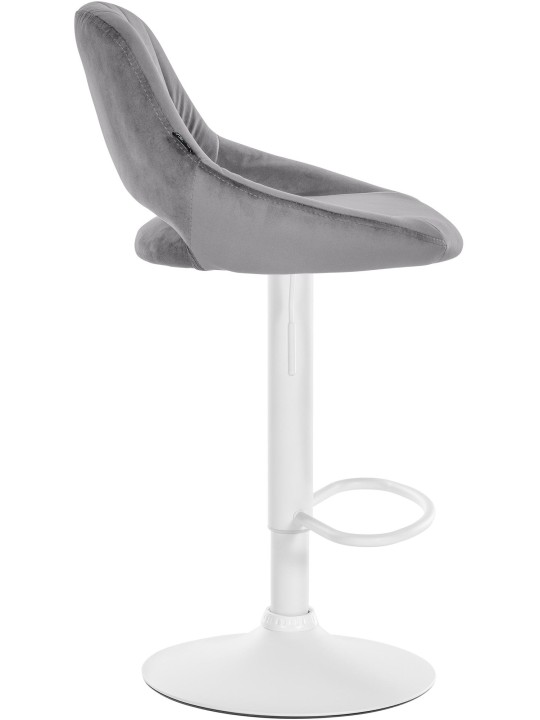 Conjunto de 2 bancos altos Milet veludo W, cinza escuro