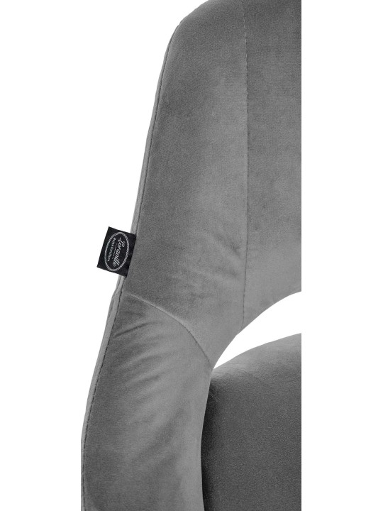 Conjunto de 2 bancos altos Milet veludo W, cinza escuro