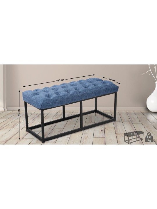 Banco Amun tecido 100 cm, azul Banco Amun tecido 100 cm, azul