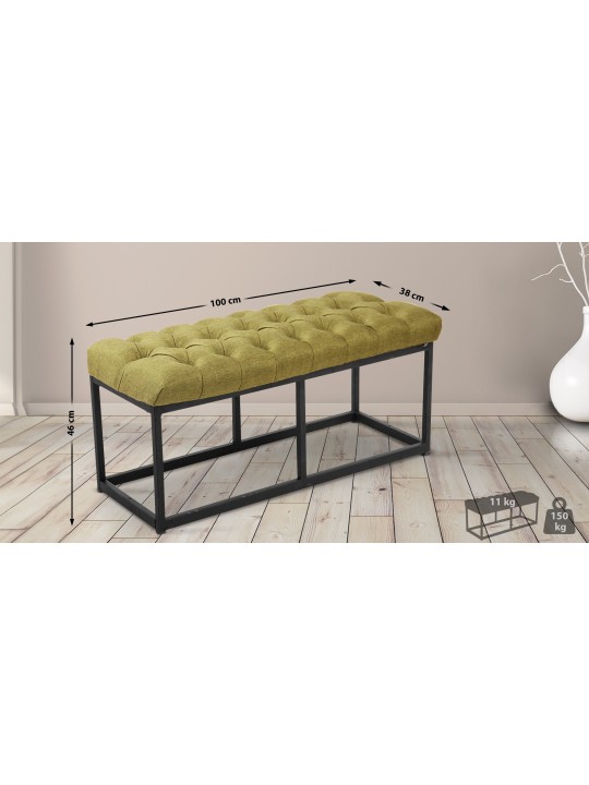 Banco Amun tecido 100 cm, verde Banco Amun tecido 100 cm, verde
