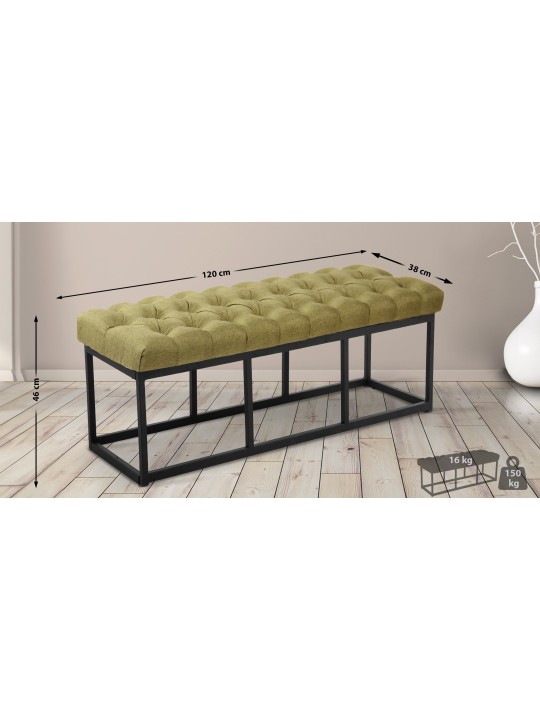 Banco Amun tecido 120 cm, verde Banco Amun tecido 120 cm, verde
