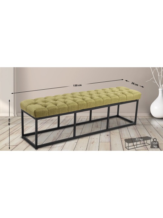 Banco Amun tecido 150 cm, verde Banco Amun tecido 150 cm, verde
