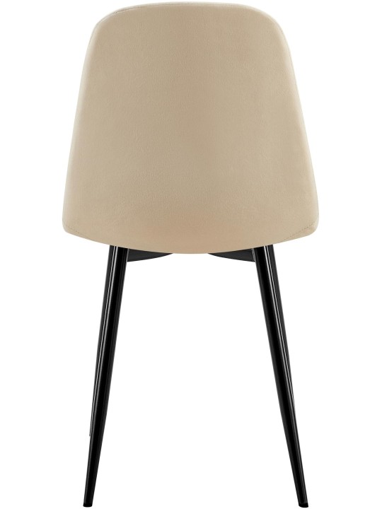 Cadeira de jantar de veludo Baxter, creme