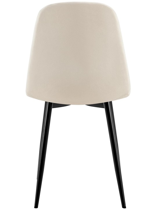 Cadeira de jantar de veludo Baxter, branco creme