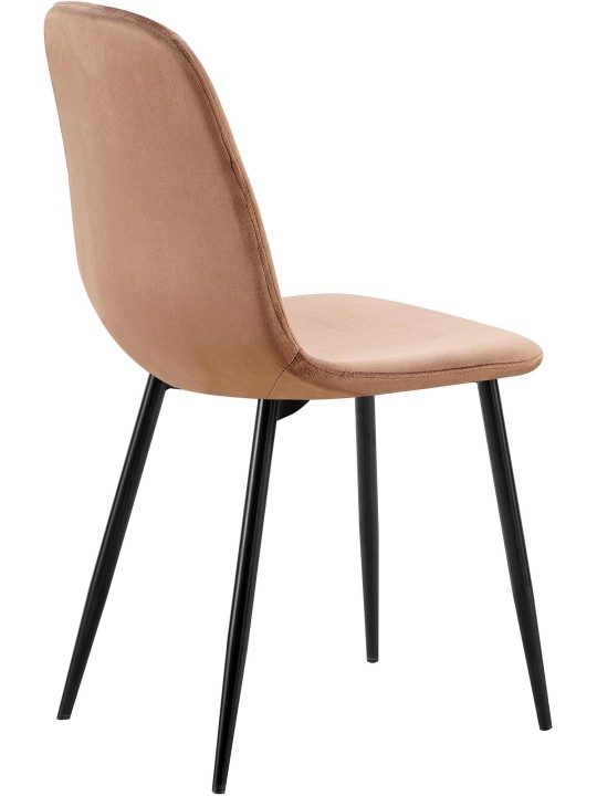 Cadeira de jantar de veludo Baxter, castanho