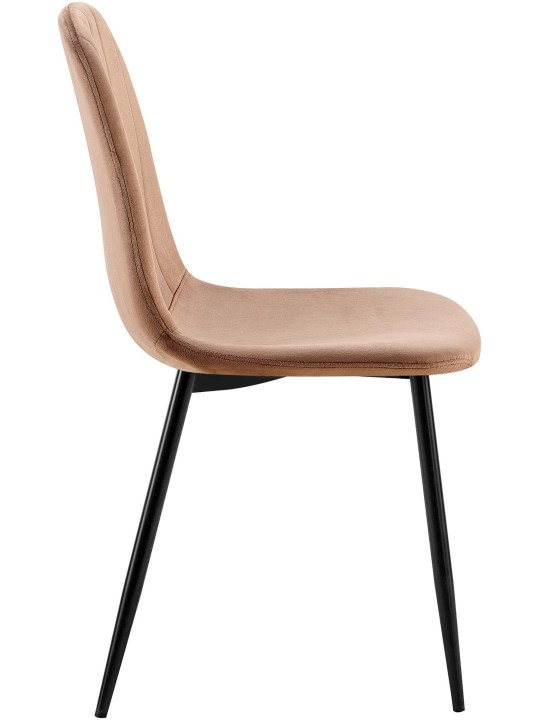 Cadeira de jantar de veludo Baxter, castanho