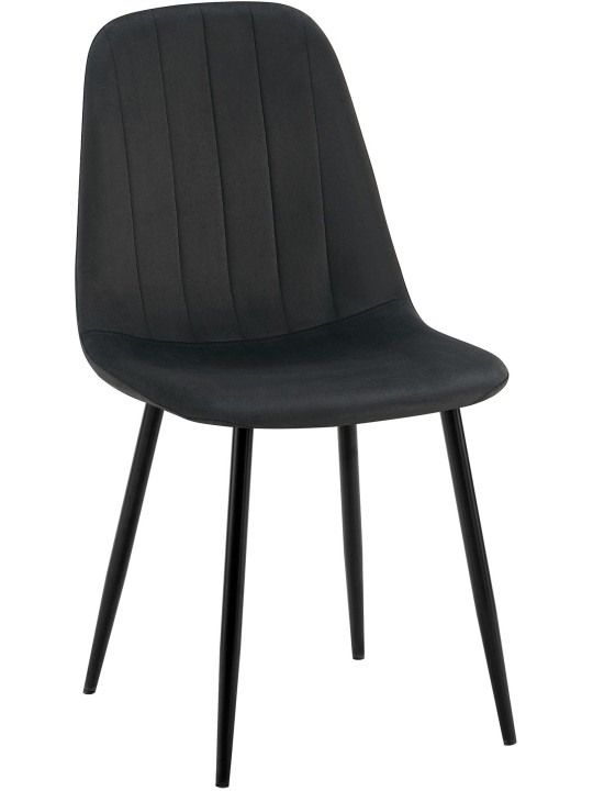 Cadeira de jantar de veludo Baxter, preto