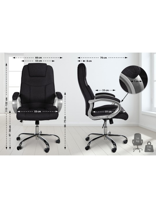 Cadeira de escritório BIG Apollo tecido, preto Cadeira de escritório BIG Apollo tecido, preto