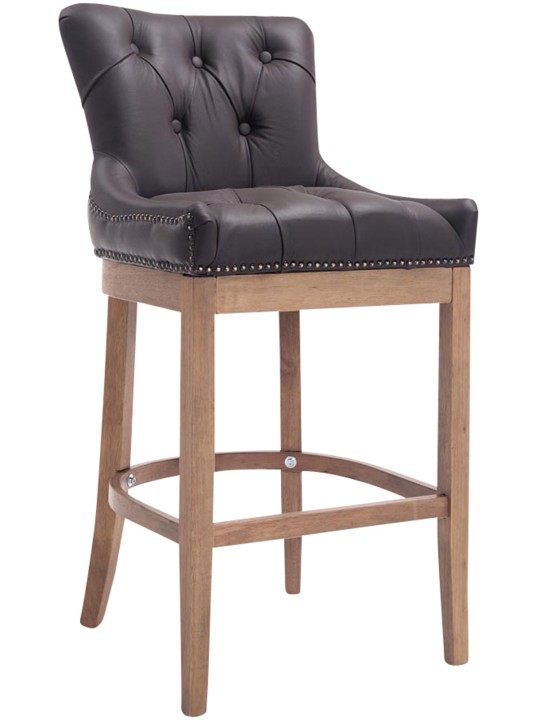 Banco alto Lakewood couro genuíno, luz antiga, castanho