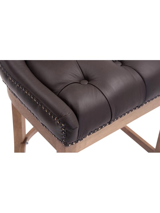 Banco alto Lakewood couro genuíno, luz antiga, castanho