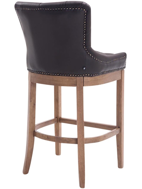 Banco alto Lakewood couro genuíno, luz antiga, castanho