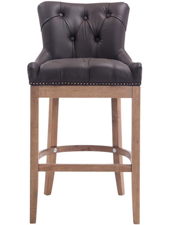 Banco alto Lakewood couro genuíno, luz antiga, castanho