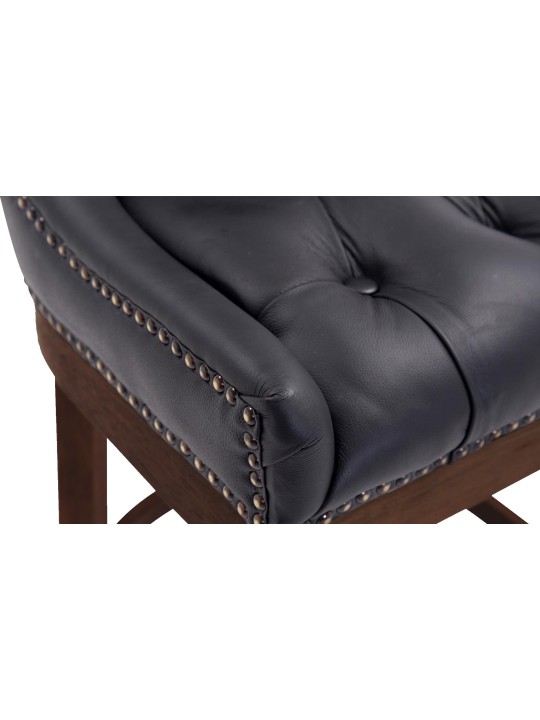 Banco alto Lakewood couro genuíno, antigo, preto Banco alto Lakewood couro genuíno, antigo, preto