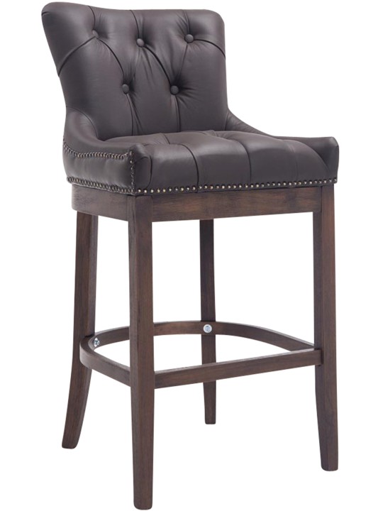 Banco alto Lakewood couro genuíno, antigo, castanho