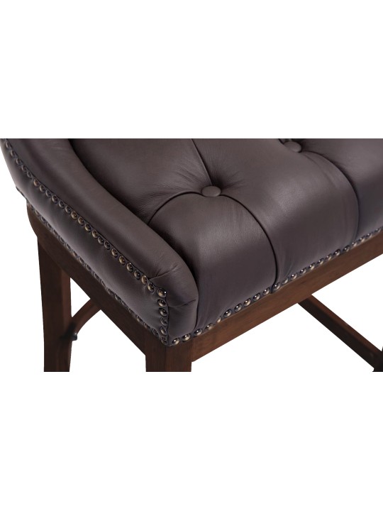 Banco alto Lakewood couro genuíno, antigo, castanho