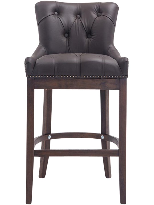 Banco alto Lakewood couro genuíno, antigo, castanho