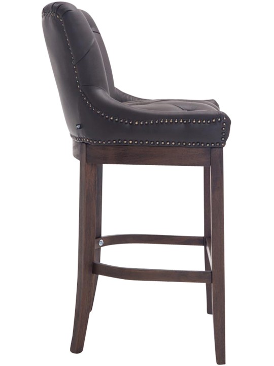 Banco alto Lakewood couro genuíno, antigo, castanho