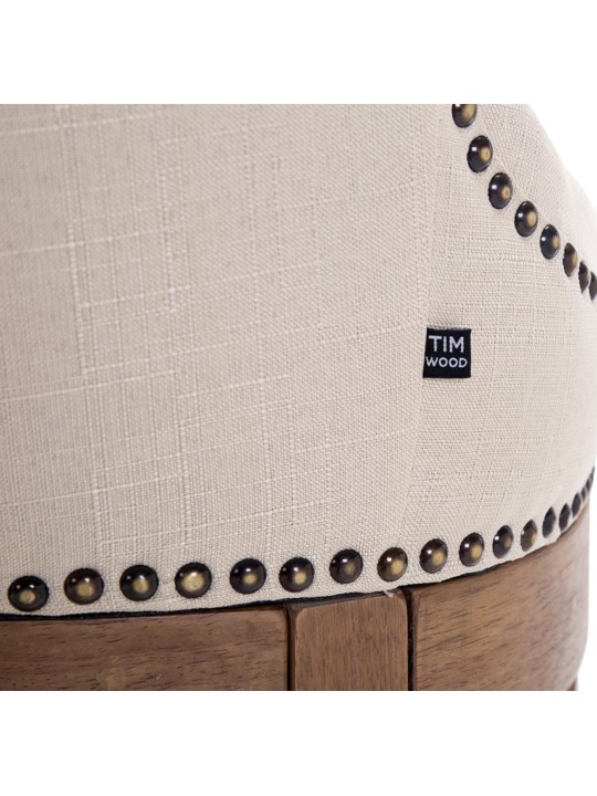 Banco alto tecido Lakewood, luz antiga, creme