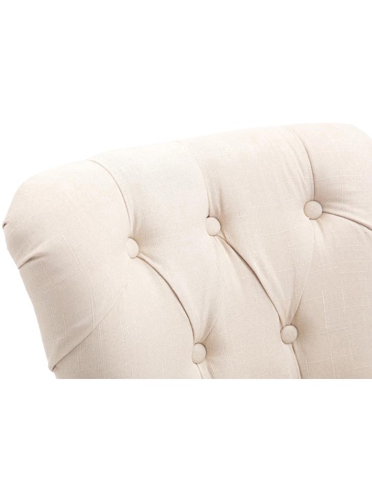 Banco de bar em tecido Lakewood, antigo, creme