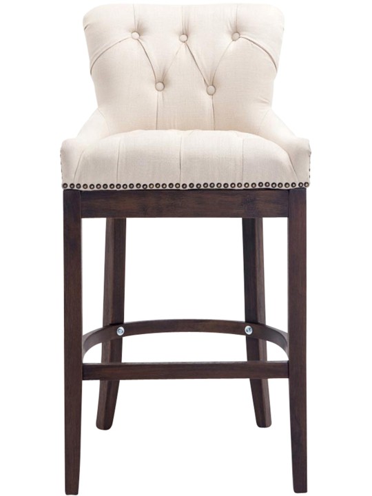 Banco de bar em tecido Lakewood, antigo, creme