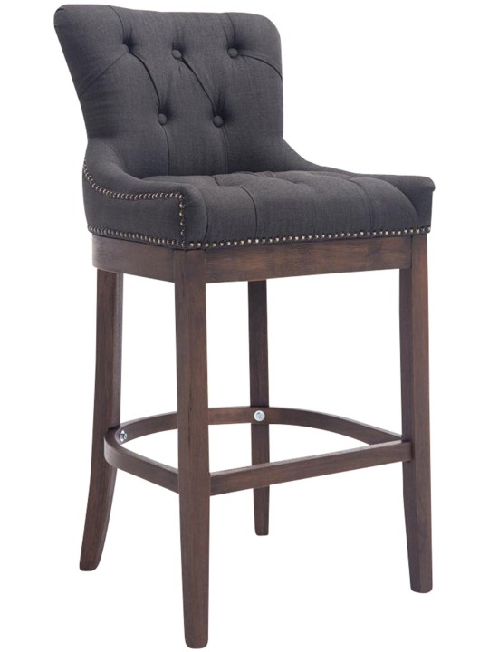 Banco de bar em tecido Lakewood, antigo, cinza escuro Banco de bar em tecido Lakewood, antigo, cinza escuro