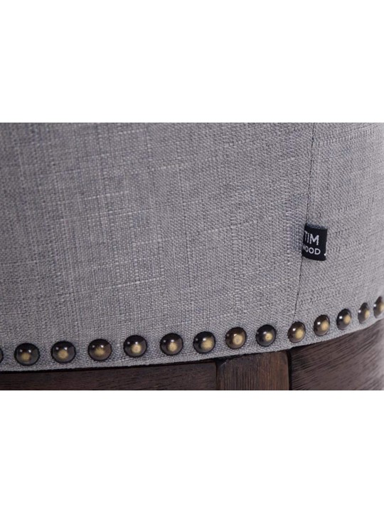 Banco de bar em tecido Lakewood, antigo, cinza claro