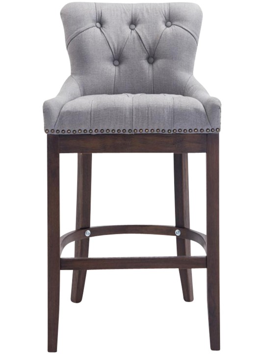 Banco de bar em tecido Lakewood, antigo, cinza claro