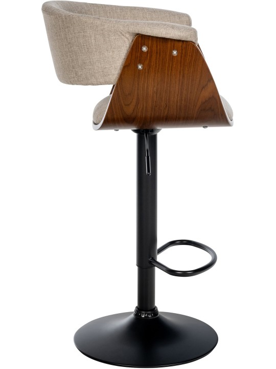 Conjunto de 2 bancos altos em tecido Vestal, nogueira/creme Conjunto de 2 bancos altos em tecido Vestal, nogueira/creme