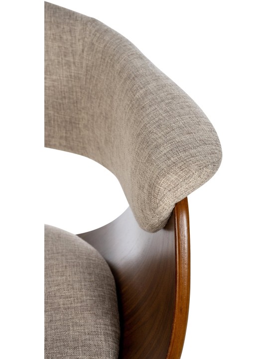 Conjunto de 2 bancos altos em tecido Vestal, nogueira/creme Conjunto de 2 bancos altos em tecido Vestal, nogueira/creme