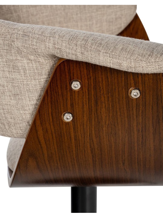 Conjunto de 2 bancos altos em tecido Vestal, nogueira/creme Conjunto de 2 bancos altos em tecido Vestal, nogueira/creme