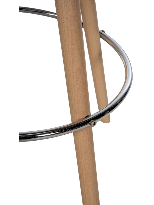 Banqueta alta tecido Corbin redondo natural, castanho