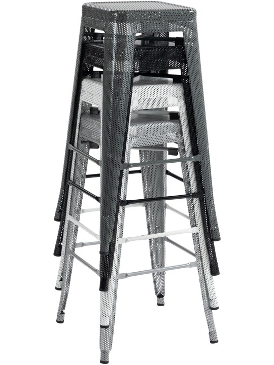 Banqueta alta Fletcher, prata