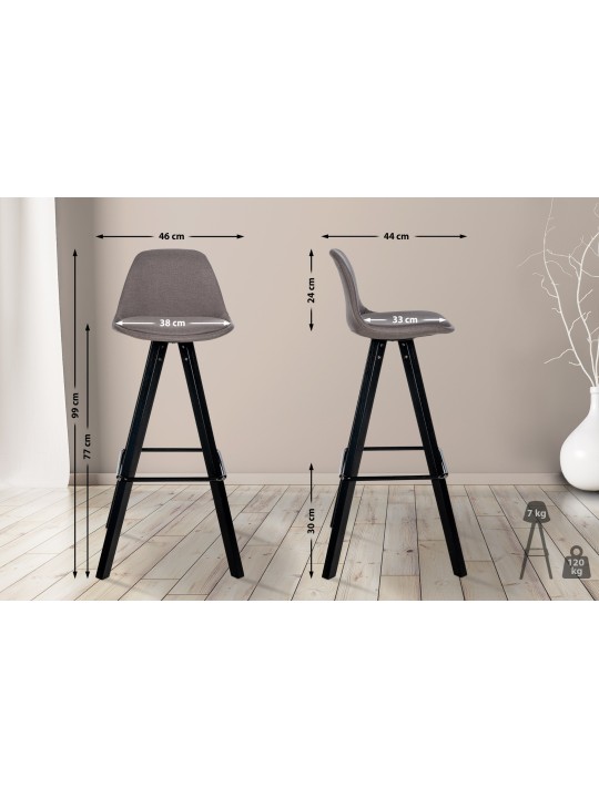 Banqueta alta tecido Corbin Square, taupe