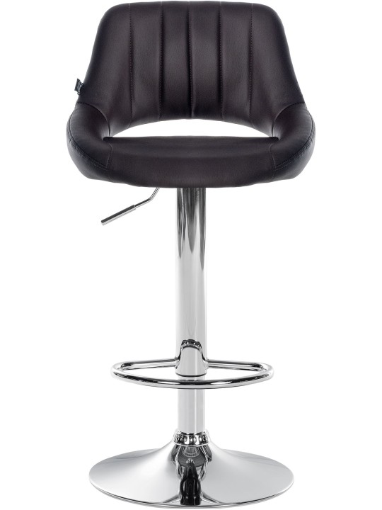Banqueta alta Milet couro sintético cromado, castanho