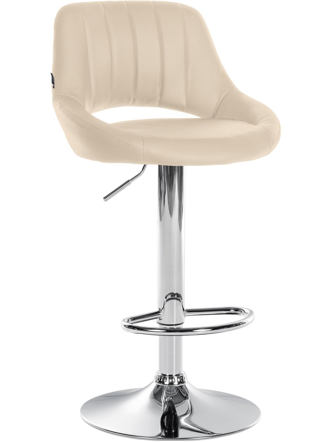 Banqueta alta Milet couro sintético cromado, creme