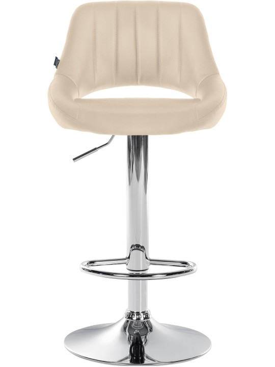 Banqueta alta Milet couro sintético cromado, creme