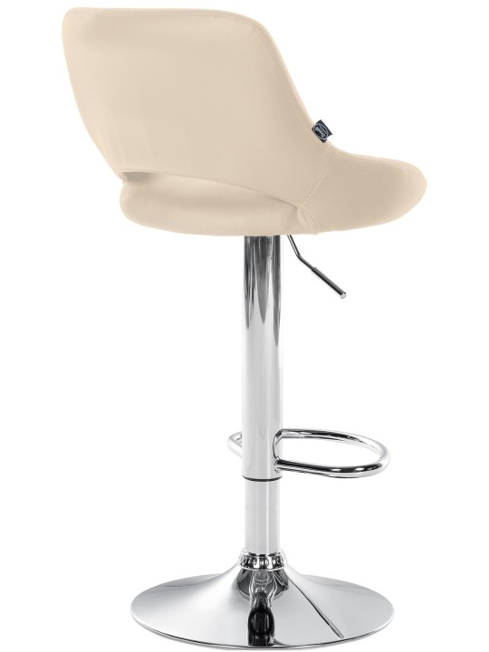 Banqueta alta Milet couro sintético cromado, creme
