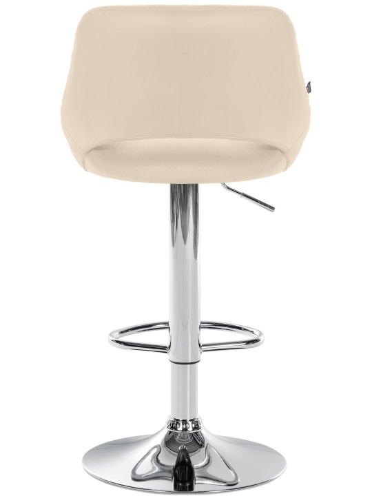 Banqueta alta Milet couro sintético cromado, creme