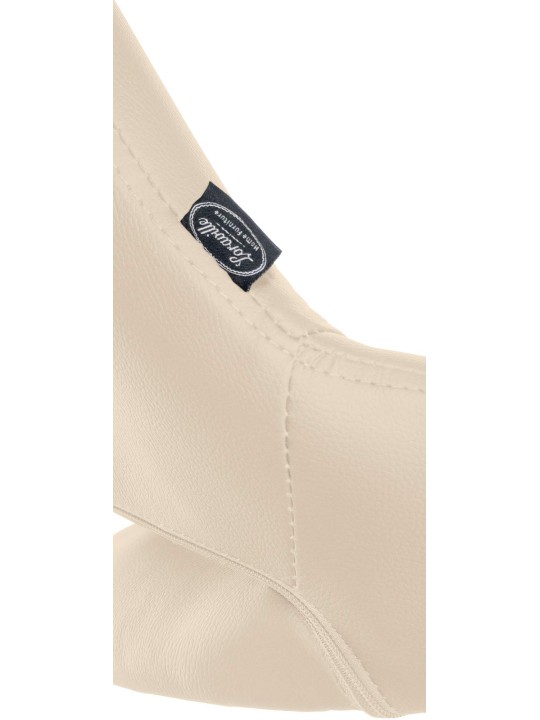 Banqueta alta Milet couro sintético cromado, creme